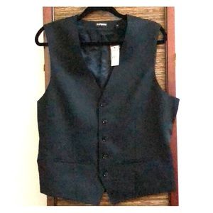 Black Express Button Vest NWT